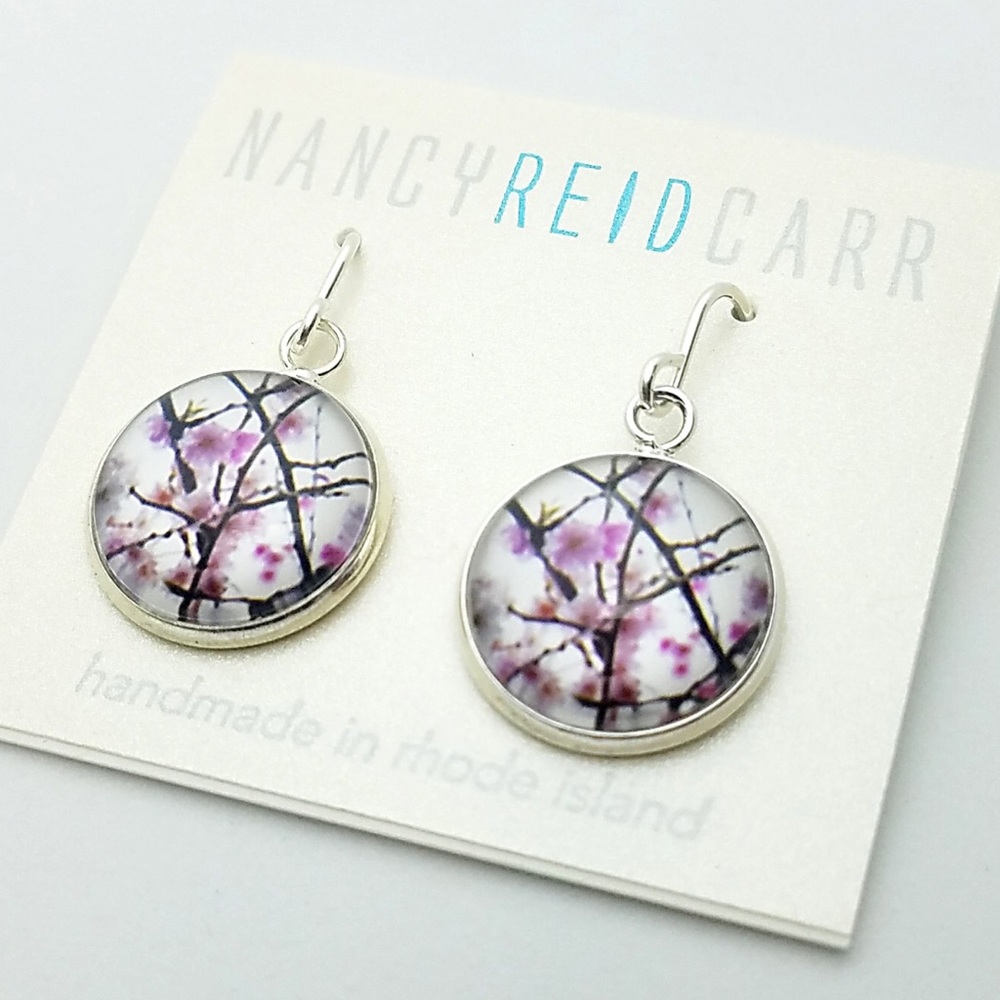 Cherry Blossom Print Earrings